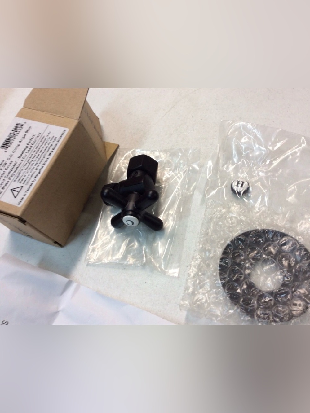 Kingston CC43100X Quarter Turn Valve 1/2" FIP X 3/8" OD W/ Escussion Matte Black